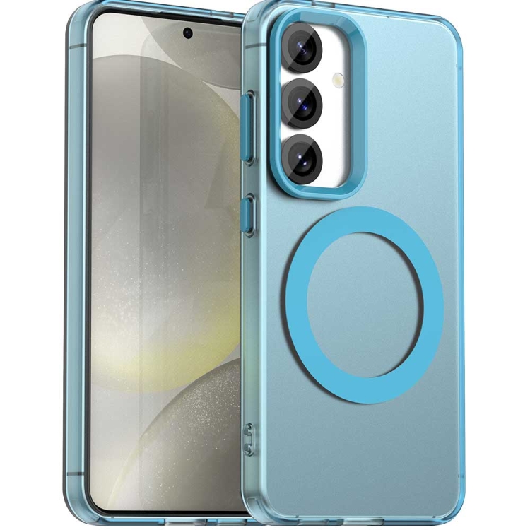 

For Samsung Galaxy S25 5G Candy Magsafe PC Hybrid TPU Phone Case(Blue)