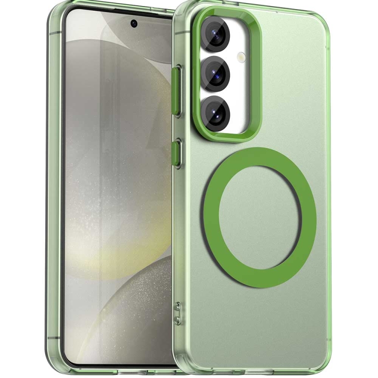 

For Samsung Galaxy S25 5G Candy Magsafe PC Hybrid TPU Phone Case(Green)