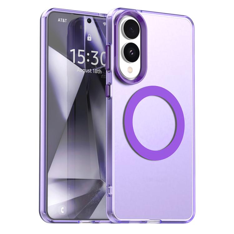 

For Samsung Galaxy S25 Edge 5G Candy Magsafe PC Hybrid TPU Phone Case(Purple)