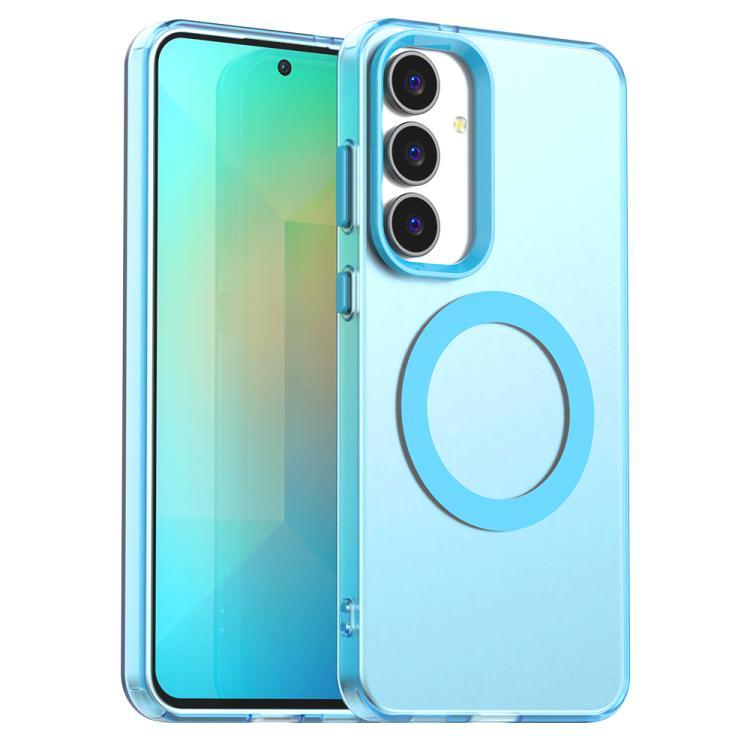 

For Samsung Galaxy S25 FE 5G Candy Magsafe PC Hybrid TPU Phone Case(Blue)