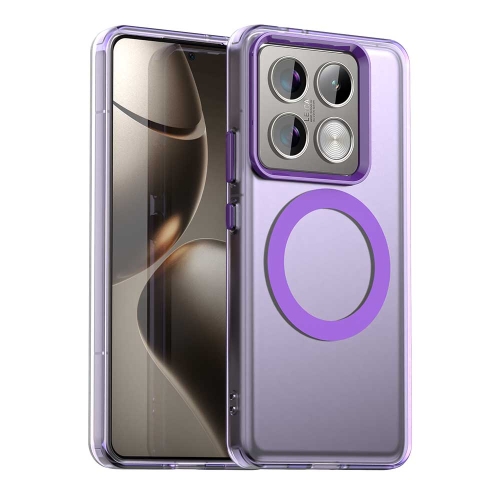 

For Xiaomi 14T Pro Candy Magsafe PC Hybrid TPU Phone Case(Purple)