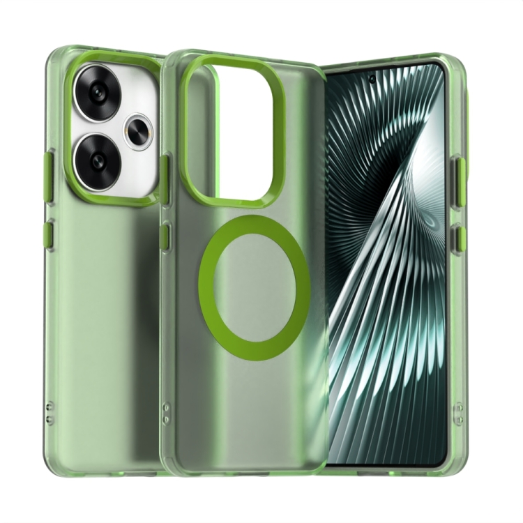 

For Xiaomi Poco F6 5G Candy Magsafe PC Hybrid TPU Phone Case(Green)
