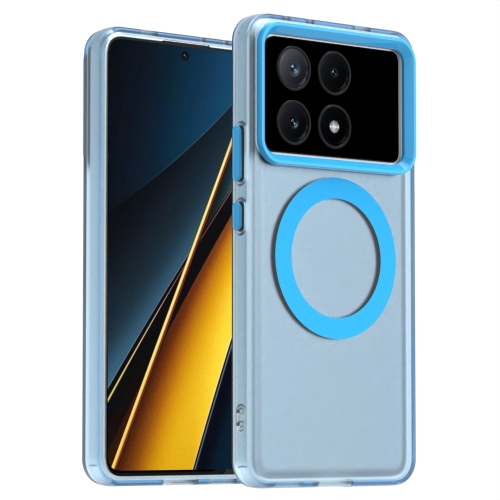 

For Xiaomi Poco X6 Pro 5G Candy Magsafe PC Hybrid TPU Phone Case(Blue)