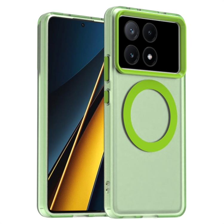 

For Xiaomi Poco X6 Pro 5G Candy Magsafe PC Hybrid TPU Phone Case(Green)