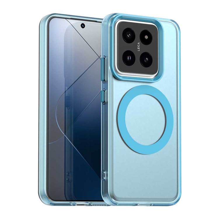 

For Xiaomi 14 Pro Candy Magsafe PC Hybrid TPU Phone Case(Blue)