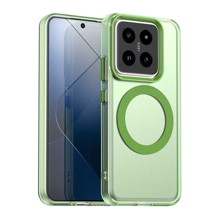 

For Xiaomi 14 Pro Candy Magsafe PC Hybrid TPU Phone Case(Green)