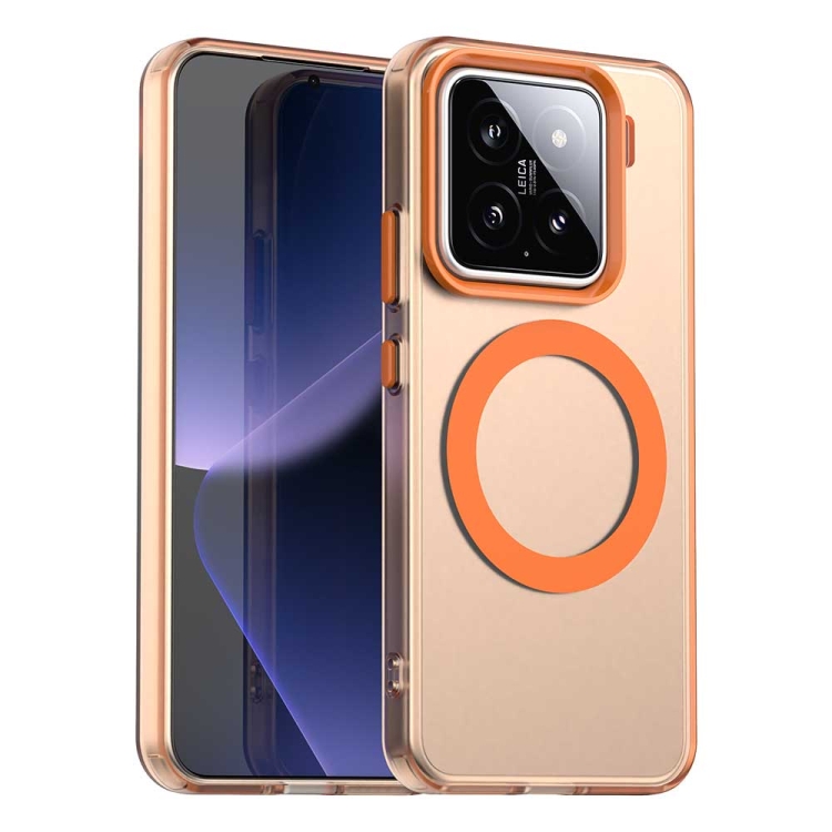 

For Xiaomi 15 Pro Candy Magsafe PC Hybrid TPU Phone Case(Orange)