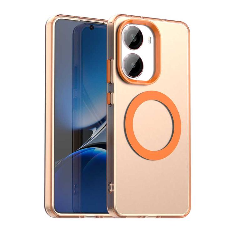

For Xiaomi Poco X7 Pro Candy Magsafe PC Hybrid TPU Phone Case(Orange)