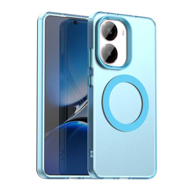 

For Xiaomi Poco X7 Pro Candy Magsafe PC Hybrid TPU Phone Case(Blue)