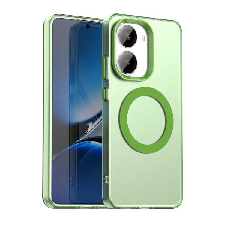 

For Xiaomi Poco X7 Pro Candy Magsafe PC Hybrid TPU Phone Case(Green)