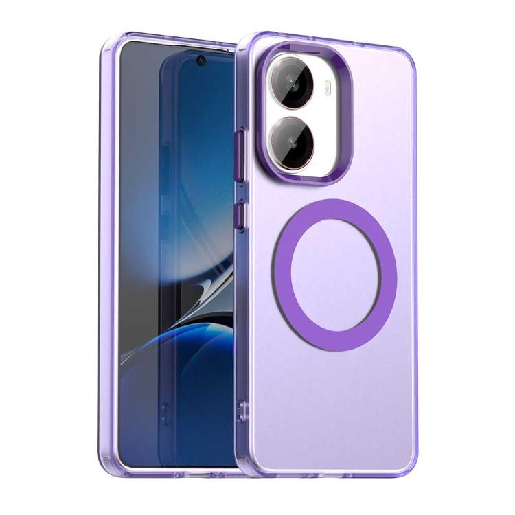

For Xiaomi Poco X7 Pro Candy Magsafe PC Hybrid TPU Phone Case(Purple)