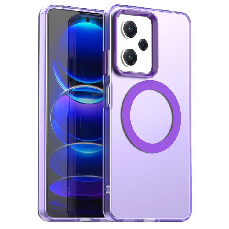 

For Xiaomi Poco X5 Pro 5G Candy Magsafe PC Hybrid TPU Phone Case(Purple)