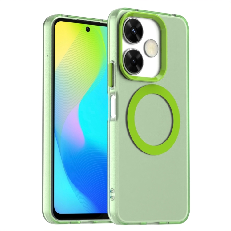 

For Redmi 13 4G Candy Magsafe PC Hybrid TPU Phone Case(Green)