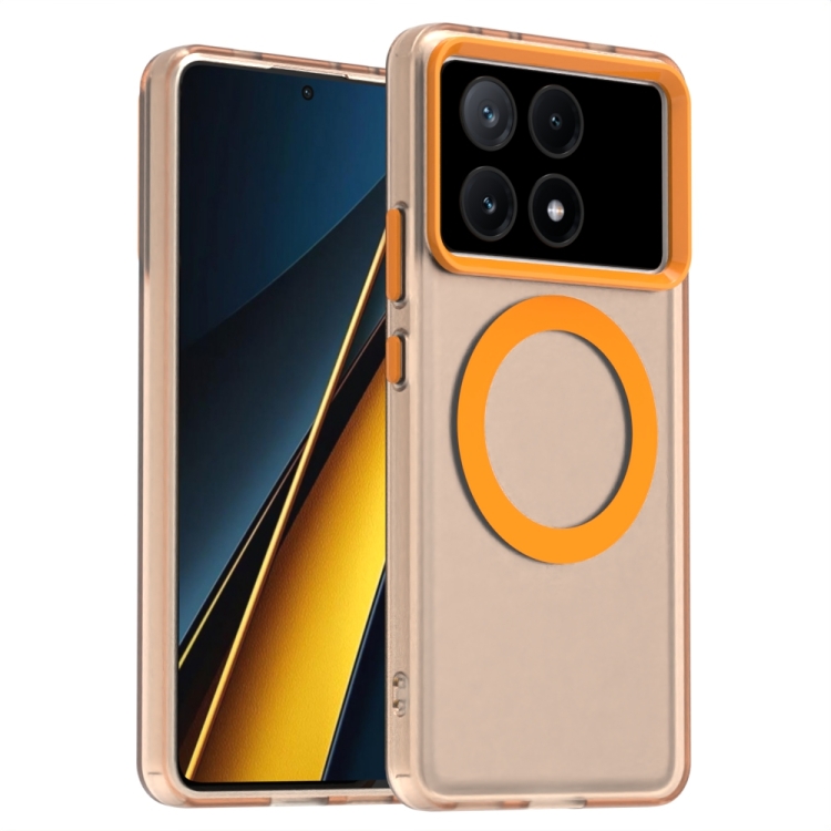 

For Redmi K70E Candy Magsafe PC Hybrid TPU Phone Case(Orange)