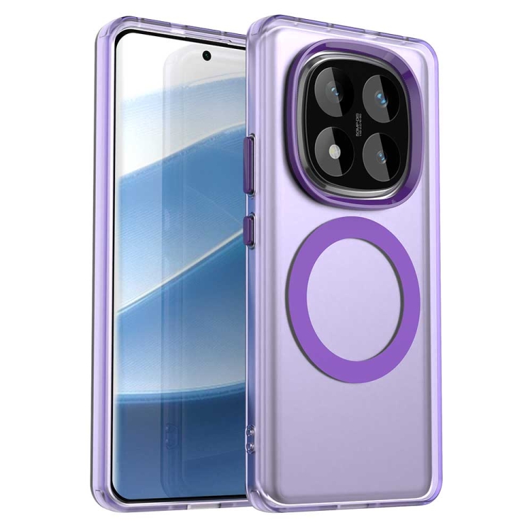

For Redmi Note 14 Pro 5G Candy Magsafe PC Hybrid TPU Phone Case(Purple)