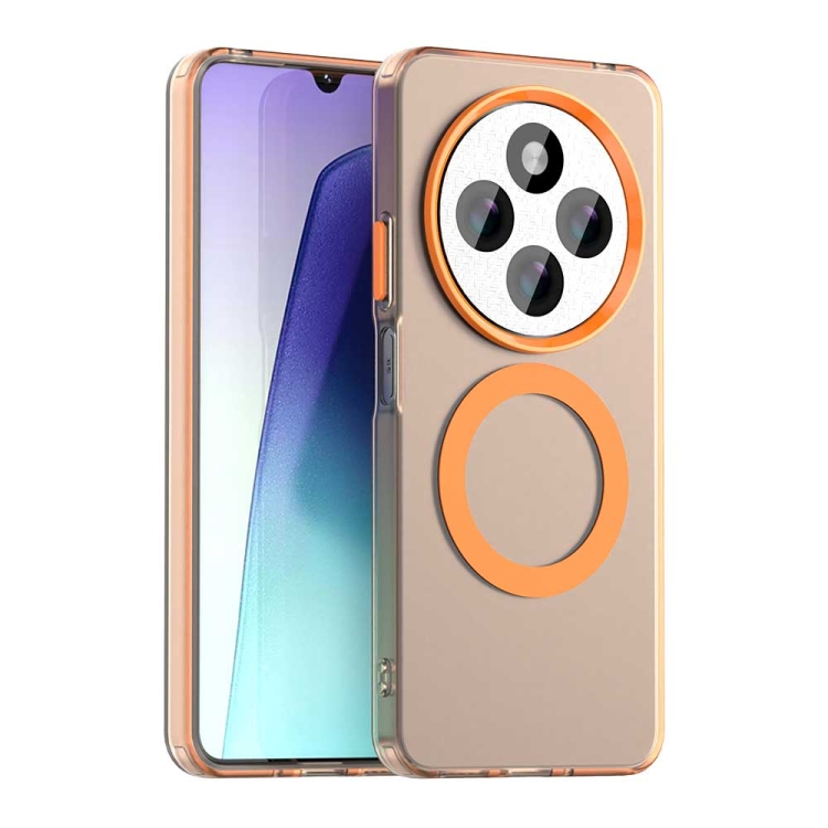 

For Redmi 14R Candy Magsafe PC Hybrid TPU Phone Case(Orange)
