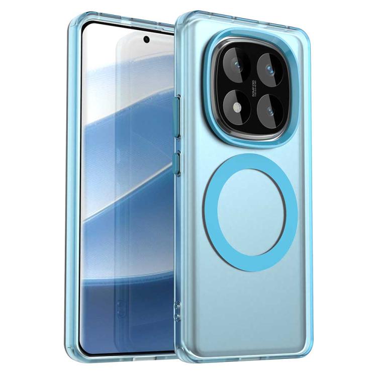 

For Redmi Note 14 Pro 4G Candy Magsafe PC Hybrid TPU Phone Case(Blue)