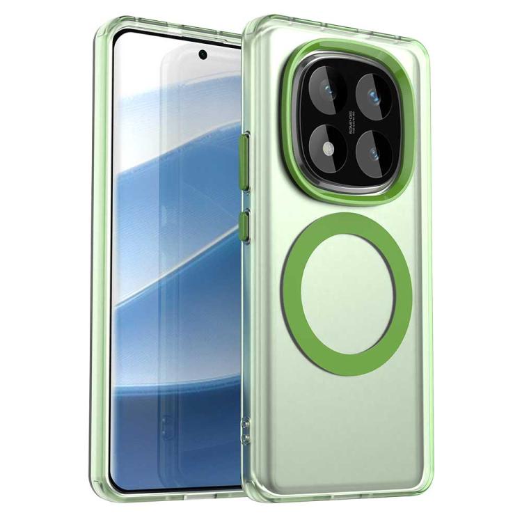 

For Redmi Note 14 Pro 4G Candy Magsafe PC Hybrid TPU Phone Case(Green)