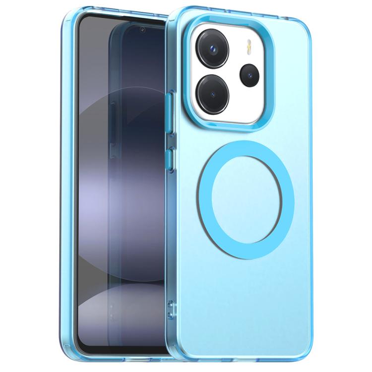 

For Redmi Note 14 4G 164.84mm Candy Magsafe PC Hybrid TPU Phone Case(Blue)