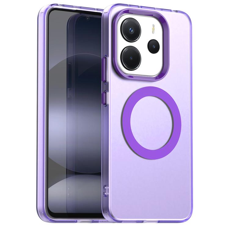 

For Redmi Note 14 4G 164.84mm Candy Magsafe PC Hybrid TPU Phone Case(Purple)