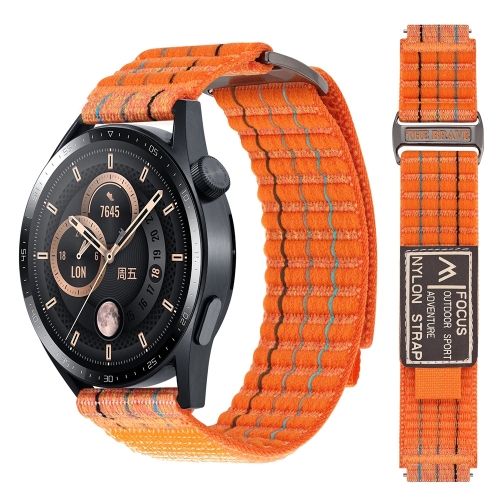 

22mm Dual-Section Sports Style Nylon Loop Watch Band(Orange)