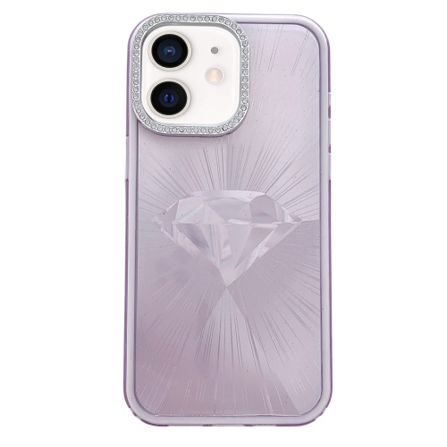 

For iPhone 11 Diamond Texture TPU Hybrid PC IMD Phone Case(Purple)