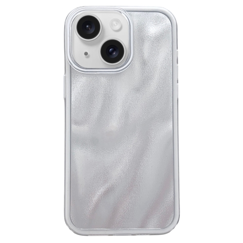 

For iPhone 15 Quicksand Texture Glitter TPU Hybrid PC Phone Case(White)