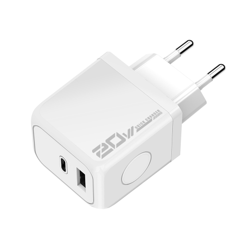 M167 PD 20W Type-C and USB QC 3.0 Fast Charger, Specification:EU Plug(White)