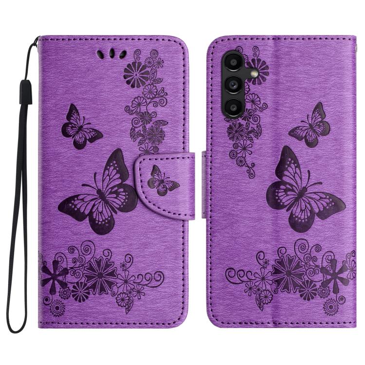 

For Galaxy A57 5G Butterfly Embossed Flip Leather Phone Case(Purple)
