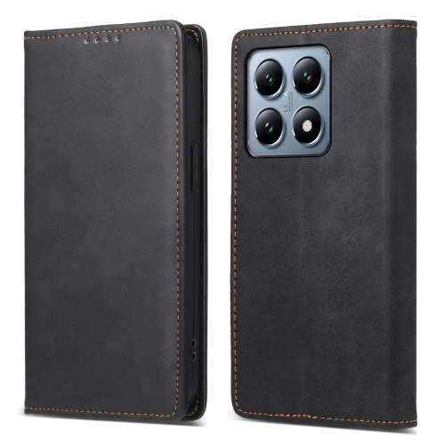 

For Xiaomi 14T Pro Business Solid Color Magnetic RFID Leather Phone Case(Black)