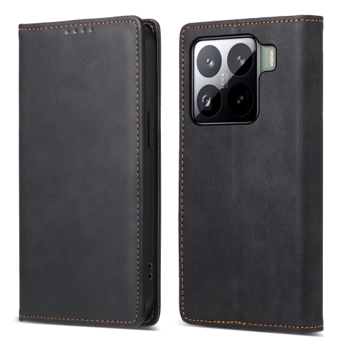 

For Xiaomi 15 Business Solid Color Magnetic RFID Leather Phone Case(Black)