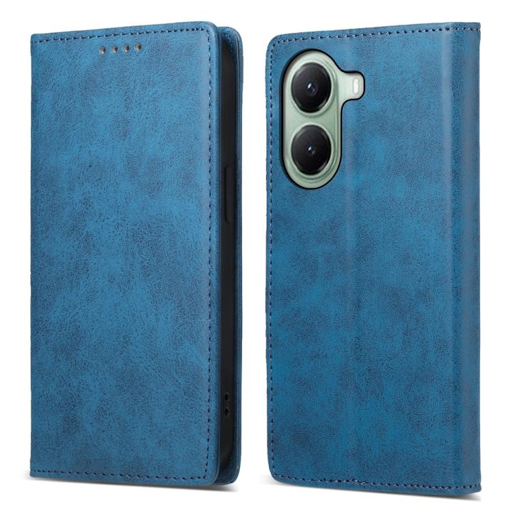 

For Xiaomi Poco X7 Pro / Redmi Turbo 4 Business Solid Color Magnetic RFID Leather Phone Case(Blue)