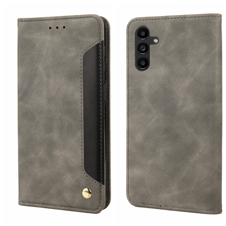 

For Samsung Galaxy A16 Skin Feel Splicing Leather Phone Case(Grey)