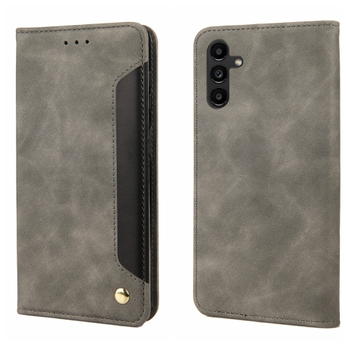 

For Samsung Galaxy A36 / 56 5G Skin Feel Splicing Leather Phone Case(Grey)