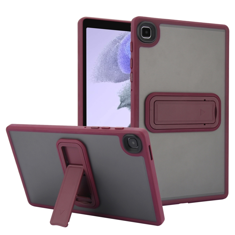 

For Samsung Galaxy Tab A7 Lite Skin Feel Holder PC Hybrid TPU Tablet Case(Wine Red)