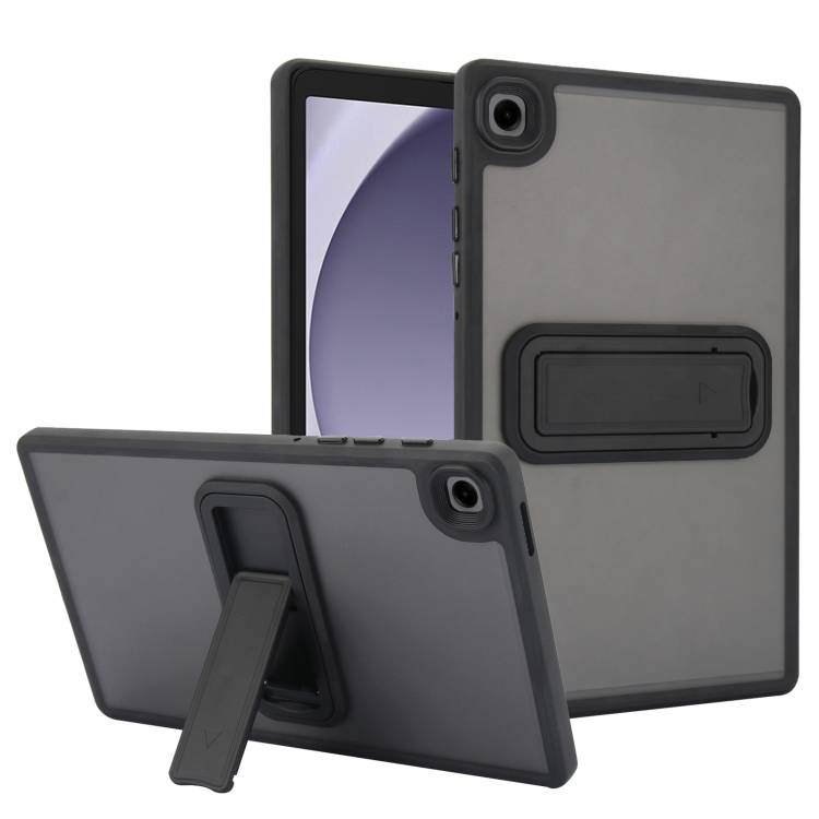 

For Samsung Galaxy Tab A9 Skin Feel Holder PC Hybrid TPU Tablet Case(Black)