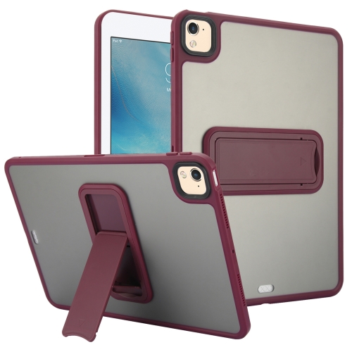 

For iPad 4 / 3 / 2 9.7 inch Skin Feel Holder PC Hybrid TPU Tablet Case(Wine Red)