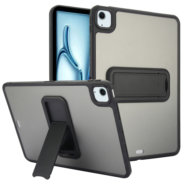 

For iPad Air 11 2024 Skin Feel Holder PC Hybrid TPU Tablet Case(Black)