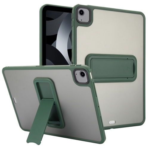 

For iPad Air 5 / 4 10.9 inch Skin Feel Holder PC Hybrid TPU Tablet Case(Dark Green)