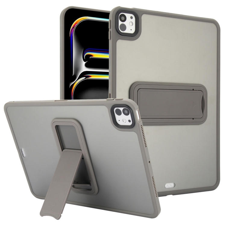 

For iPad Pro 11 2024 Skin Feel Holder PC Hybrid TPU Tablet Case(Grey)