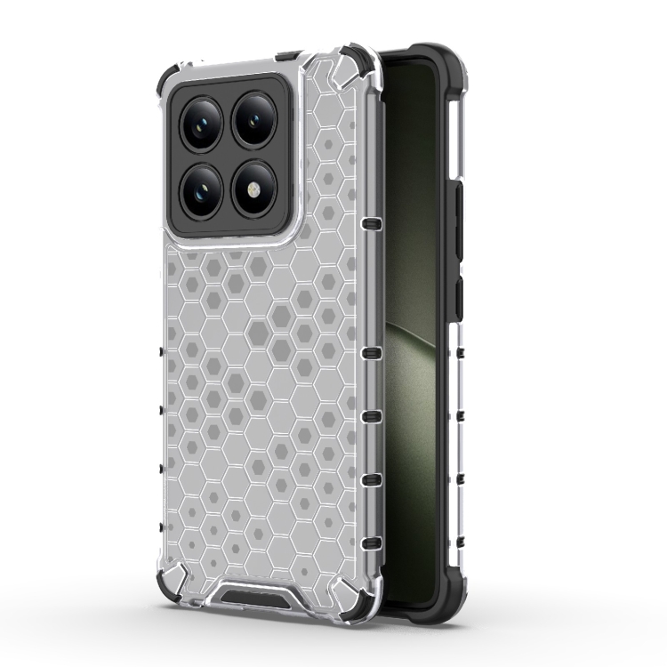 

For Xiaomi 14T 5G Global Honeycomb Shockproof Phone Case(White)