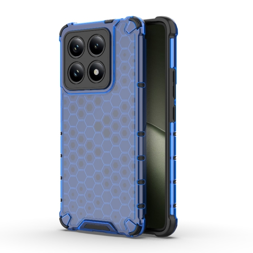 

For Xiaomi 14T 5G Global Honeycomb Shockproof Phone Case(Blue)