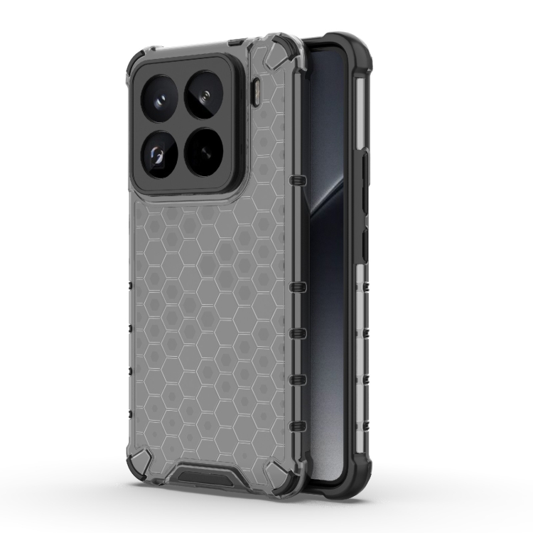 

For Xiaomi 15 Pro 5G Honeycomb Shockproof Phone Case(Black)