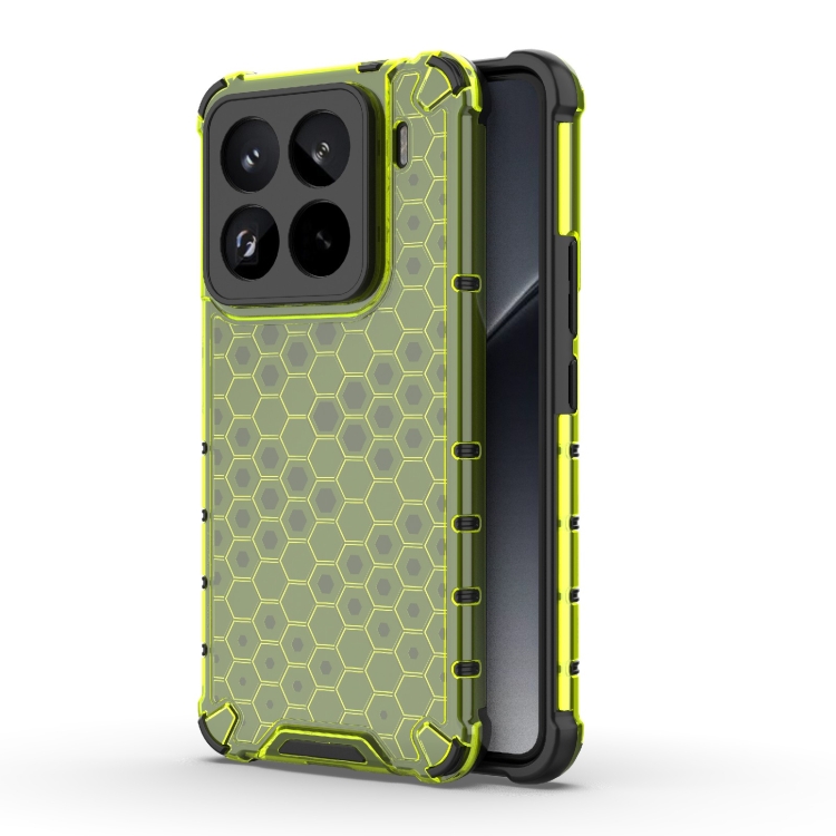 

For Xiaomi 15 Pro 5G Honeycomb Shockproof Phone Case(Green)
