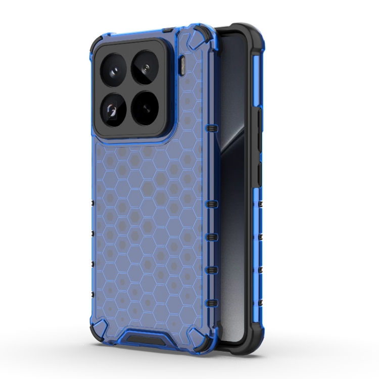 

For Xiaomi 15 Pro 5G Honeycomb Shockproof Phone Case(Blue)