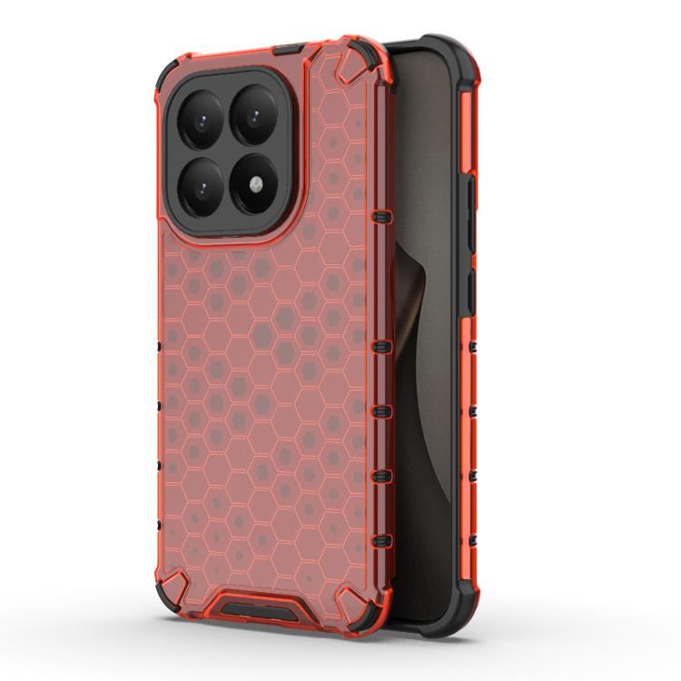 

For Xiaomi 15T 5G Global Honeycomb Shockproof Phone Case(Red)