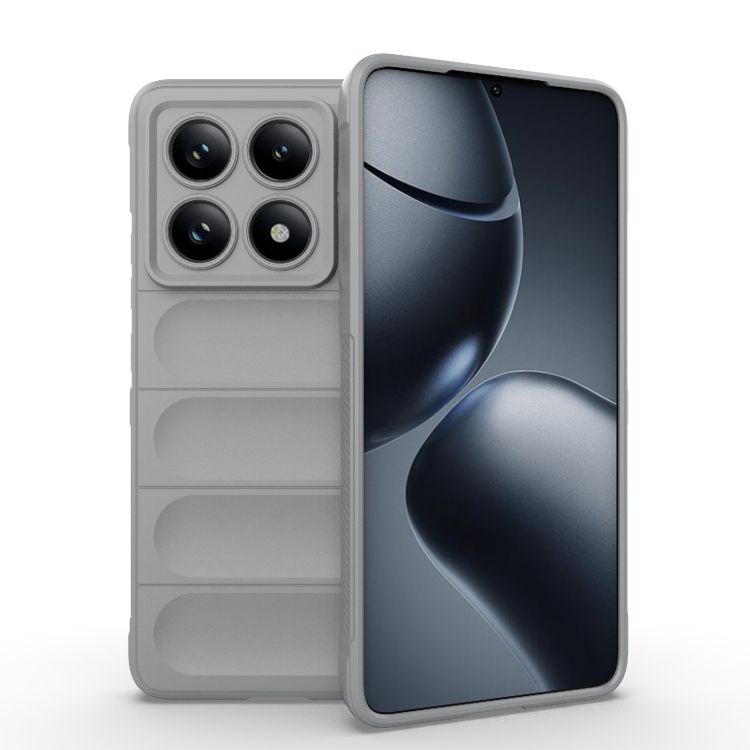 

For Xiaomi 14T Pro 5G Global Magic Shield TPU + Flannel Phone Case(Grey)
