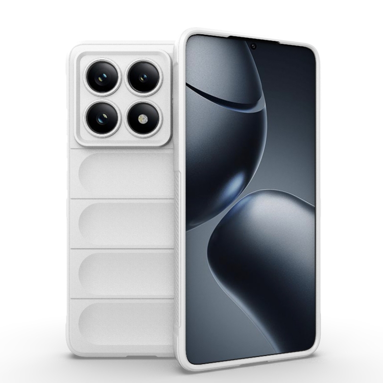 

For Xiaomi 14T Pro 5G Global Magic Shield TPU + Flannel Phone Case(White)