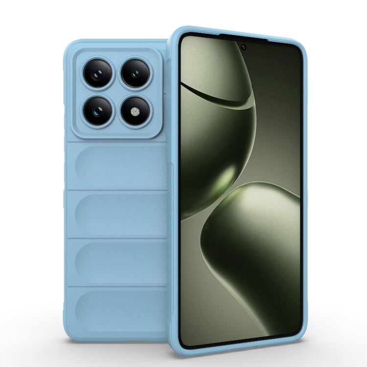 

For Xiaomi 14T 5G Global Magic Shield TPU + Flannel Phone Case(Light Blue)