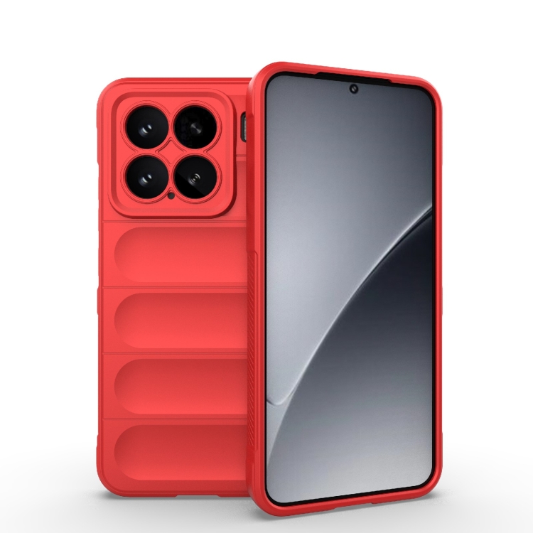 

For Xiaomi 15 5G Magic Shield TPU + Flannel Phone Case(Red)